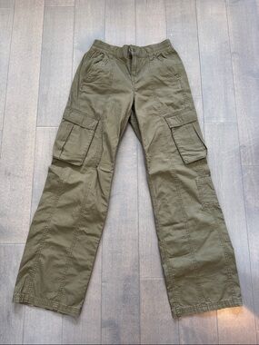 Olive Green Women’s Cargo Pants - Casual Utility Style